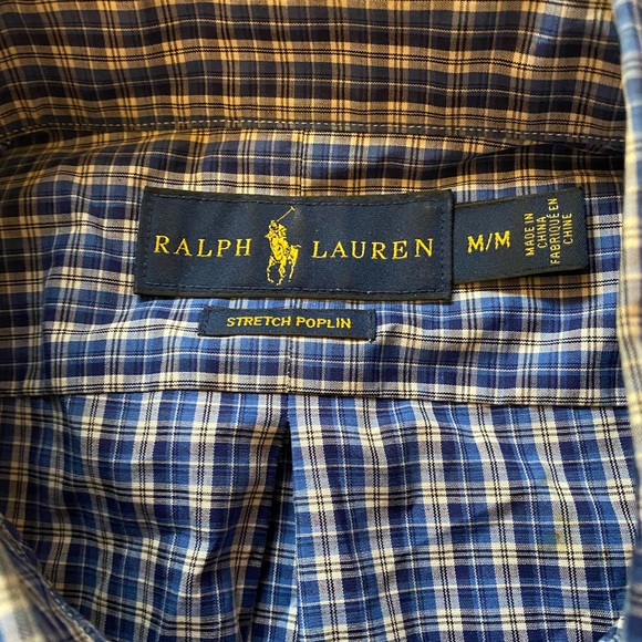 Ralph Lauren size medium stretch poplin collared shirt - Picture 2 of 5